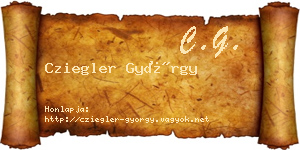 Cziegler György névjegykártya