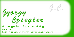 gyorgy cziegler business card